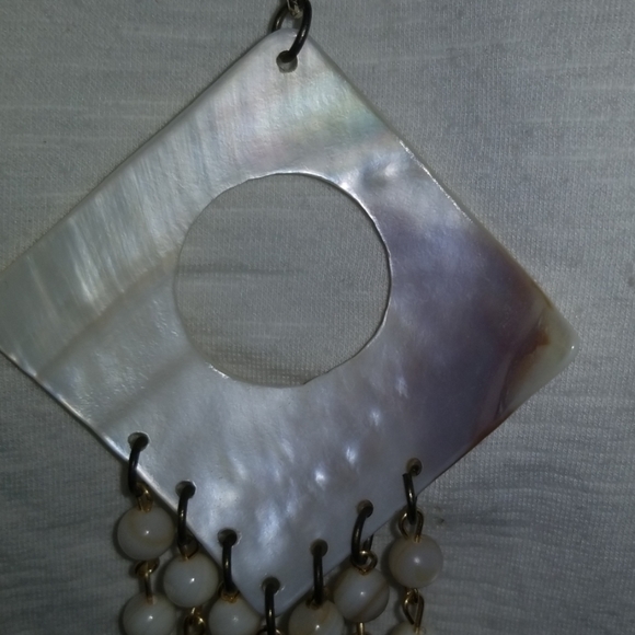 Necklace Shell Dangle Nautical White Gold Tone - Picture 6 of 7